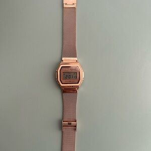 Casio Rose Gold Digital Mesh Bracelet Watch